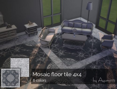 Mosaic floor tile 4x4