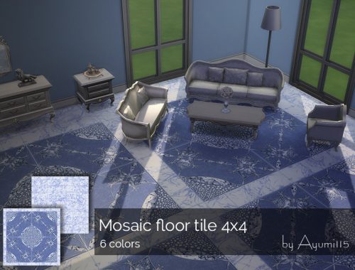 Mosaic floor tile 4x4