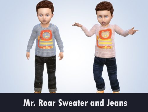 Mr. Roar Jeans and Sweater Set