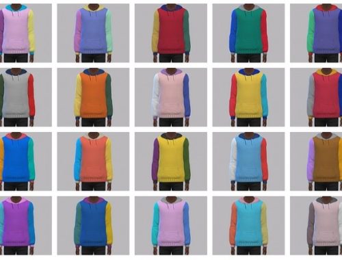 Multi Colored Hoodie at Maimouth Sims4