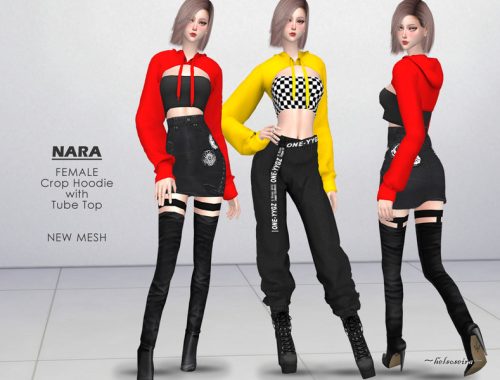 NARA - Shrug Crop Hoodie
