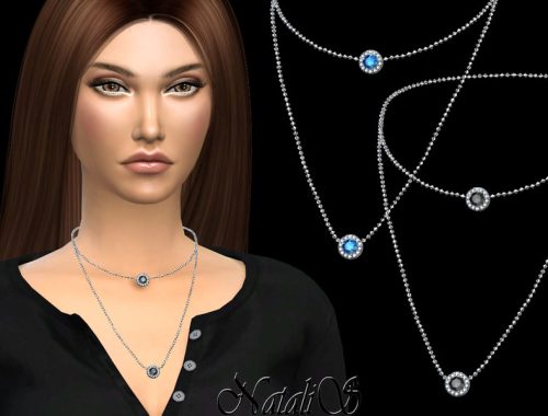 NataliS_Diamond halo layered necklace