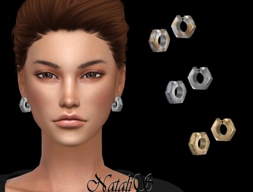 NataliS_Hex nut hoop earrings