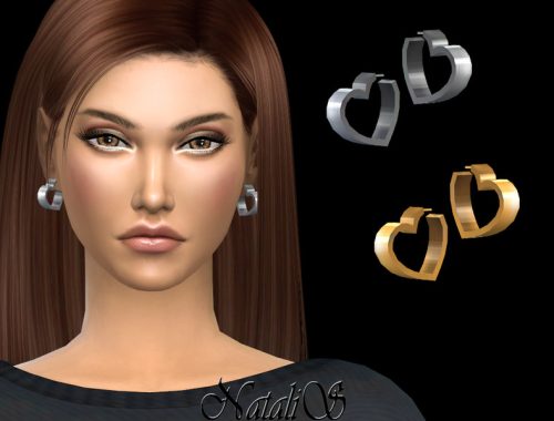 NataliS_Metal heart stud earrings