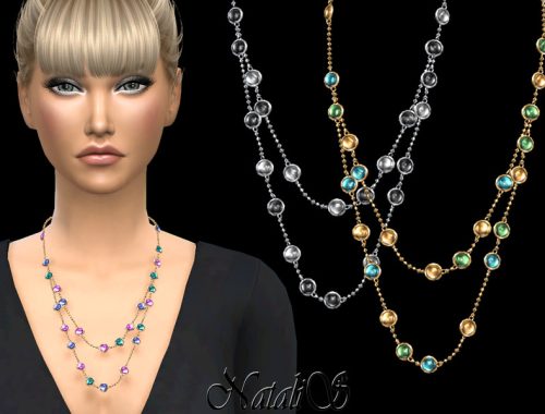 NataliS_Mixed gemstones double chain