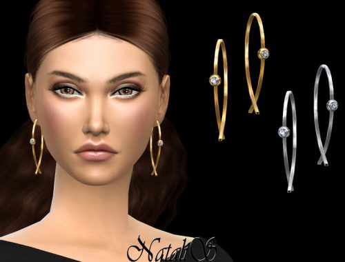 NataliS_Modern wire hoop diamond earrings