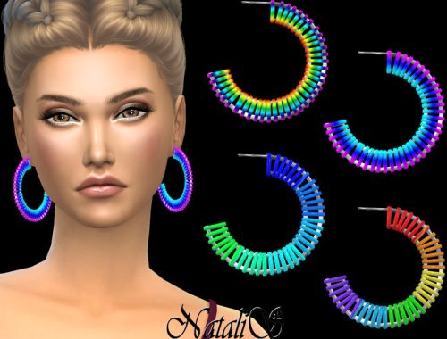 NataliS_Rainbow cord hoop earrings