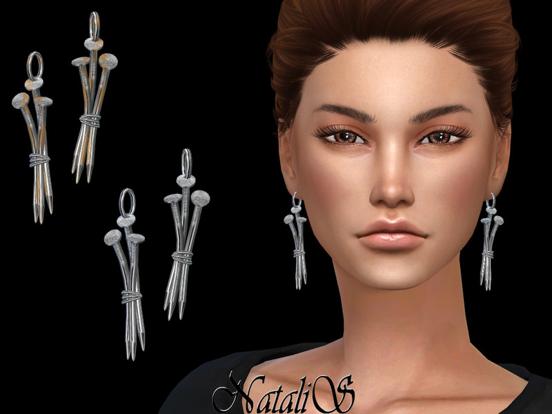 NataliS_Three nails earrings - The Sims 4 Catalog