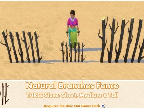 Natural Branches Fence by Bakie at Mod The Sims