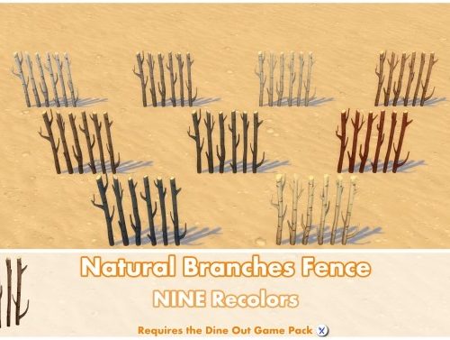 Natural Branches Fence by Bakie at Mod The Sims