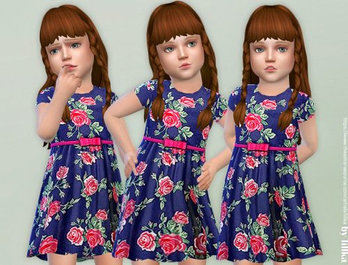 Navy Floral Dress