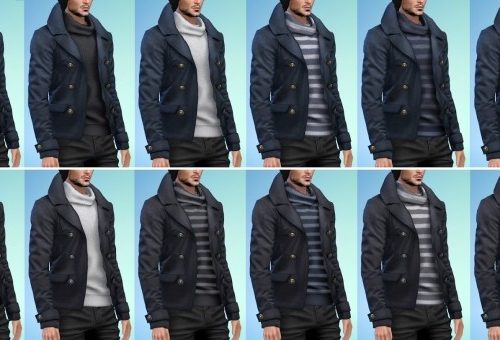 Navy Pea Coat at Darte77