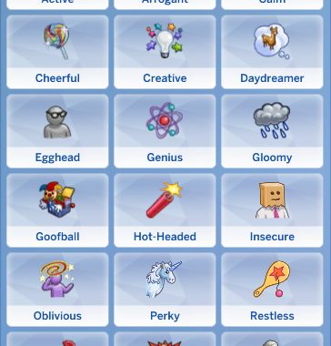 New Emotional Traits by kutto at Mod The Sims