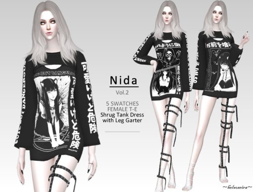 NIDA - V.2 Goth Shrug dress w/ Leg garter