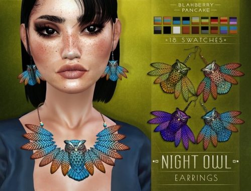 Night owl necklace & earrings at Blahberry Pancake
