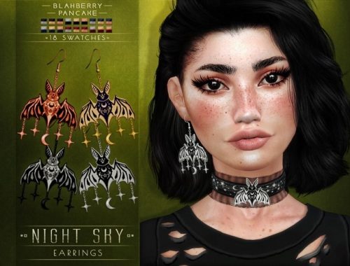 Night sky choker and earrings at Blahberry Pancake