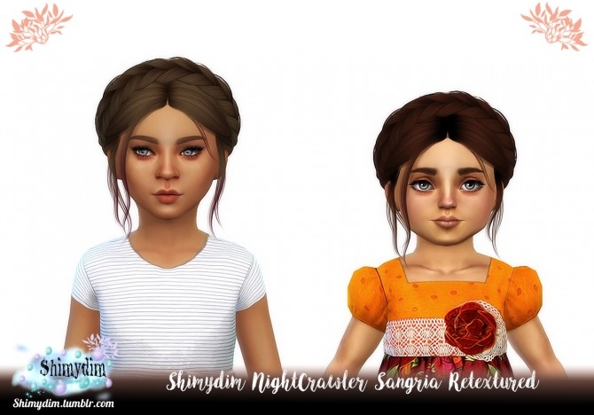 NightCrawler Sangria Hair Retexture Ombre & DarkRoots at Shimydim Sims ...