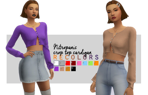 Nitropanic Cropped Cardigan Recolors At Arethabee The Sims 4 Catalog