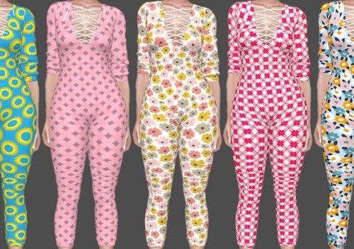 NitroPanic Recolors: Lace Up Jumpsuit, Play Neon Set + Tube Top BF Shirt at Annett’s Sims 4 Welt