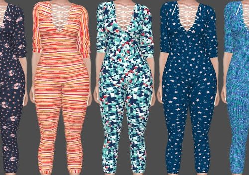 NitroPanic Recolors: Lace Up Jumpsuit, Play Neon Set + Tube Top BF Shirt at Annett’s Sims 4 Welt
