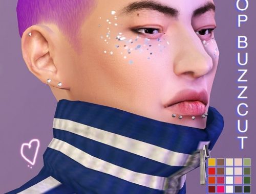 Nonstop buzzcut hair at Praline Sims