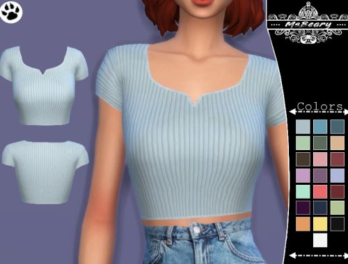 Notched Ribbed Top