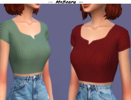 Notched Ribbed Top