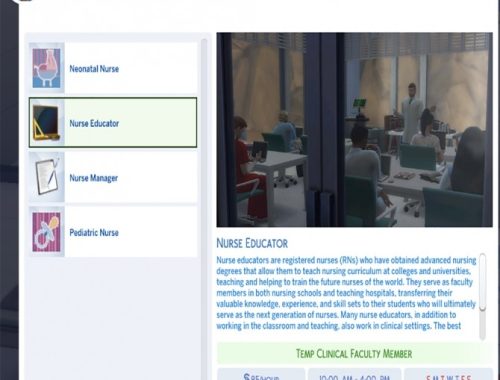 Nurse Career by MesmericSimmer at Mod The Sims
