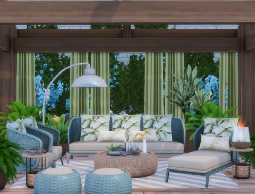 Oasis-Chic Outdoor Wicker Living Set at Simsational Designs