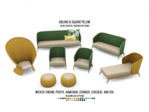 Oasis-Chic Outdoor Wicker Living Set at Simsational Designs