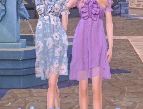 Off-shoulder Frill Dress & Frill Ribbon Dress at NEWEN