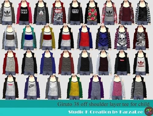 Off Shoulder layered Tee for child at Studio K-Creation