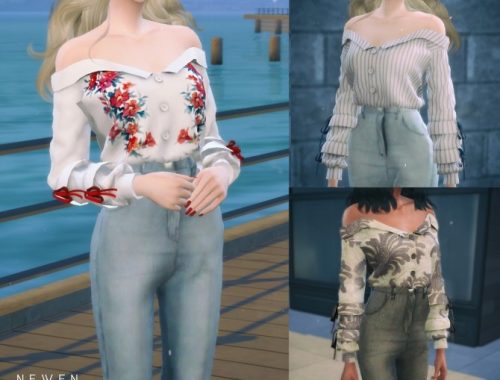 Off-shoulder Shirts & ZIP-IT Jeans at NEWEN
