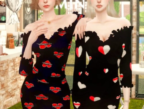Off The Shoulder Frill Dress at RIMINGs