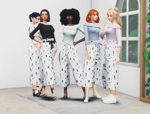 Off the Shoulder Minimalist Print Set