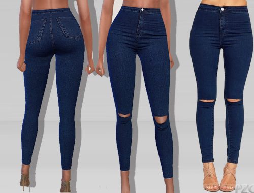 Olivia Ripped Knee High Waist Skinny Leg Jeans