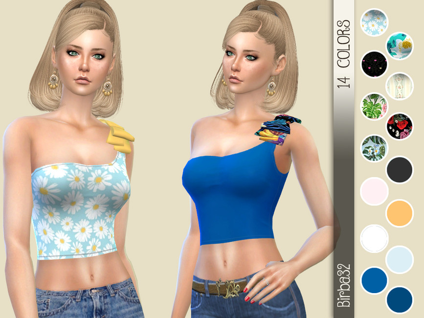 One Shoulder Bow Top - The Sims 4 Catalog