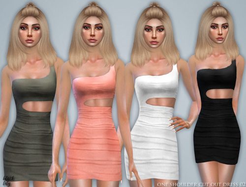 One Shoulder Cut Out Dress 02