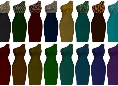 One shoulder draped dress at LazyEyelids