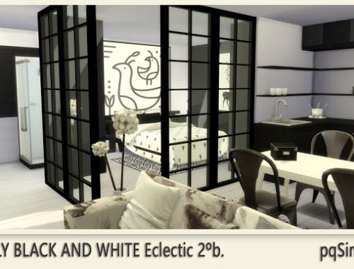 Only Black and White Apartment Eclectic 2b at pqSims4