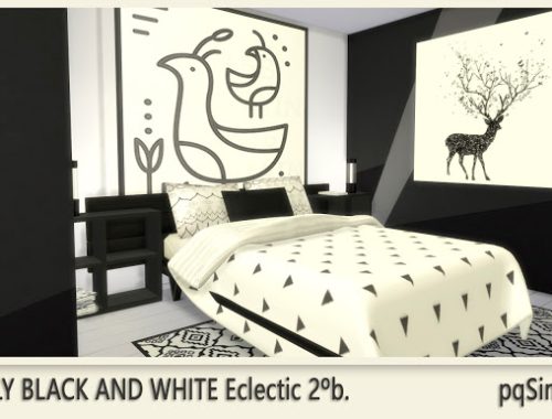 Only Black and White Apartment Eclectic 2b at pqSims4