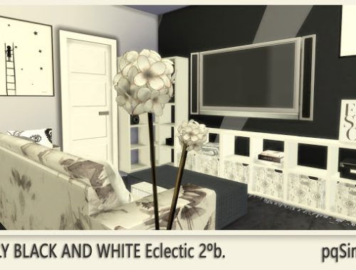 Only Black and White Apartment Eclectic 2b at pqSims4