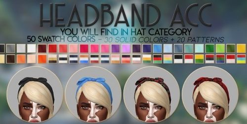 ONYX HAIR + HEADBAND ACC at Candy Sims 4