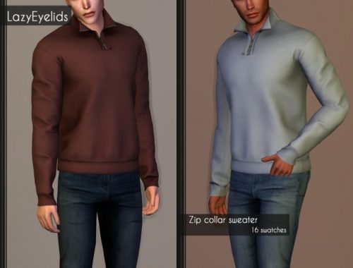 Open coat, Zip collar sweater + Turtlneck sweater at LazyEyelids