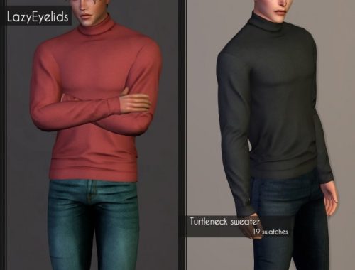 Open coat, Zip collar sweater + Turtlneck sweater at LazyEyelids
