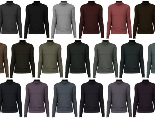 Open coat, Zip collar sweater + Turtlneck sweater at LazyEyelids