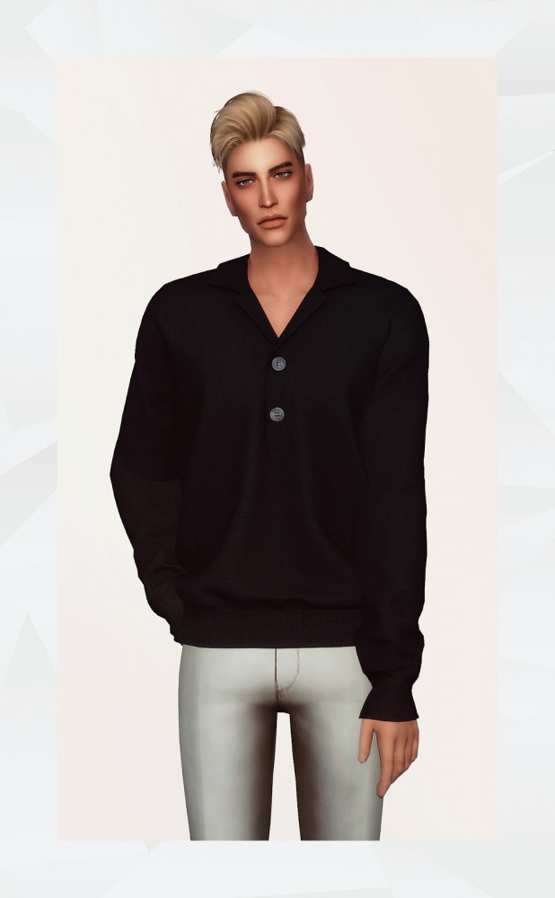 Open Collared Sweatshirt at Gorilla - The Sims 4 Catalog