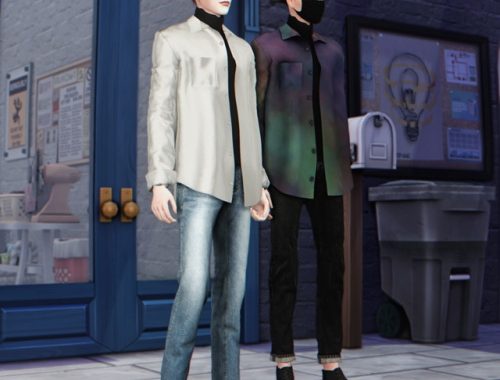 Open shirt with turtleneck at Lemon Sims 4