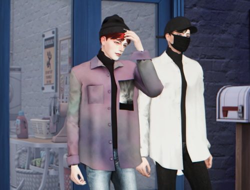 Open shirt with turtleneck at Lemon Sims 4