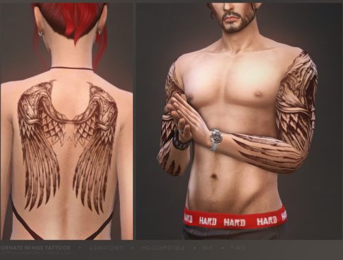 Ornate Wings tattoos